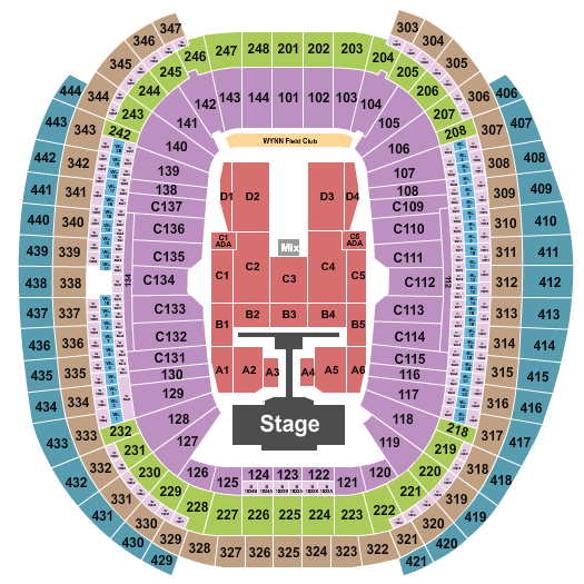 Allegiant Stadium TWICE Seating Chart